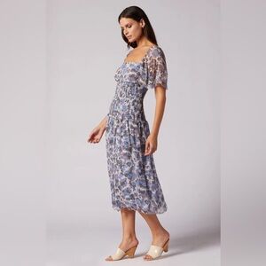 Joie Gillian Silk Midi Dress in Blue